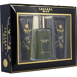 Caesars By Caesar's World Cologne Spray 4 Oz & Hair And Body Wash 3.3 Oz & Aftershave Balm