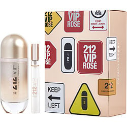 212 Vip Rose By Carolina Herrera Eau De Parfum Spray 2.7 Oz & Eau De Parfum Spray 0.34 Oz Mini (Travel)