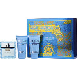 Versace Man Eau Fraiche By Gianni Versace Edt Spray 1.7 Oz & Aftershave Balm 1.7 Oz & Shower Gel