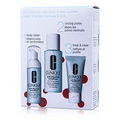 Clinique By Clinique Anti-Blemish Solutions 3-Step System: Cleansing Foam + Clarifying Lotion + Clearing Treatment