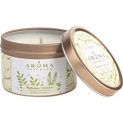 Meditation Aromatherapy By Mediation Aromatherapy One 2.5X1.75 Inch Tin Soy Aromatherapy Candle. Combines The Essential Oils Of Patchouli & Frankincense To Create A Warm And Comfortable Atmosphere. Burns Approx. 1