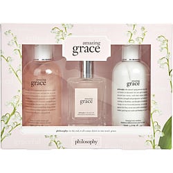 Philosophy Amazing Grace By Philosophy Edt Spray 2 Oz & Body Emulsion 8 Oz & Shampoo, Bath & Shower Ge
