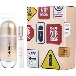 212 Vip Rose By Carolina Herrera Eau De Parfum Spray 2.7 Oz & Eau De Parfum Spray 0.34 Oz Mini (Travel)