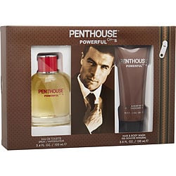 Penthouse Powerful By Penthouse Edt Spray 3.4 Oz & Hair & Body Was