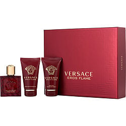 Versace Eros Flame By Gianni Versace Eau De Parfum Spray 1.7 Oz & Aftershave Balm 1.7 Oz & Shower Gel