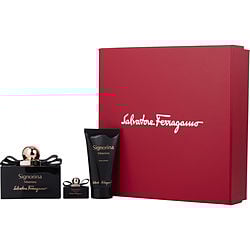 Signorina Misteriosa By Salvatore Ferragamo Eau De Parfum Spray 3.4 Oz & Body Lotion 1.7 Oz & Eau De Parfum 0.17 O