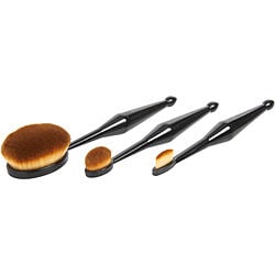 Qentissi By Qentessi Make Up Oval Brush Set: Small Straight Shaped Brush + Medium Oval Shaped Brush + Large Oval Shaped Brush -