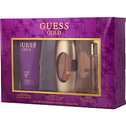 Guess Gold By Guess Eau De Parfum Spray 2.5 Oz & Body Lotion 6.8 Oz & Eau De Parfum Spray