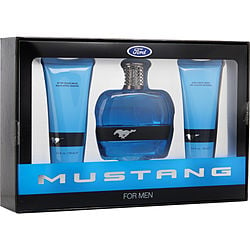 Ford Mustang Blue By Estee Lauder Edt Spray 3.4 Oz & Hair And Body Wash 3.4 Oz & Aftershave Balm