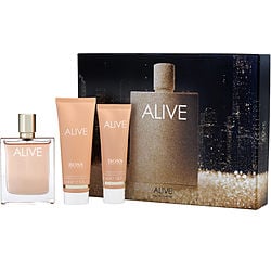 Hugo Boss Alive By Hugo Boss Eau De Parfum Spray 2.7 Oz & Body Lotion 2.5 Oz & Shower Gel