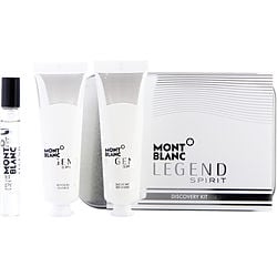 Mont Blanc Legend Spirit By Mont Blanc Edt Spray 0.25 Oz & Aftershave Balm 1 Oz & All Over Shower Gel 1 Oz &