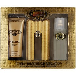 Cuba Prestige Legacy By Cuba Edt Spray 3 Oz & Aftershave Spray 3.3 Oz & Shower Gel