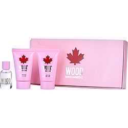 Dsquared2 Wood By Dsquared2 Edt Spray 0.17 Oz & Body Lotion 0.8 Oz & Shower Gel