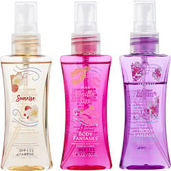 Body Fantasies Variety By Body Fantasies 3 Pieces Set With Japanese Cherry Blossom & Sweet Sunrise & Pink Vanilla Kiss And All Are Body Spray